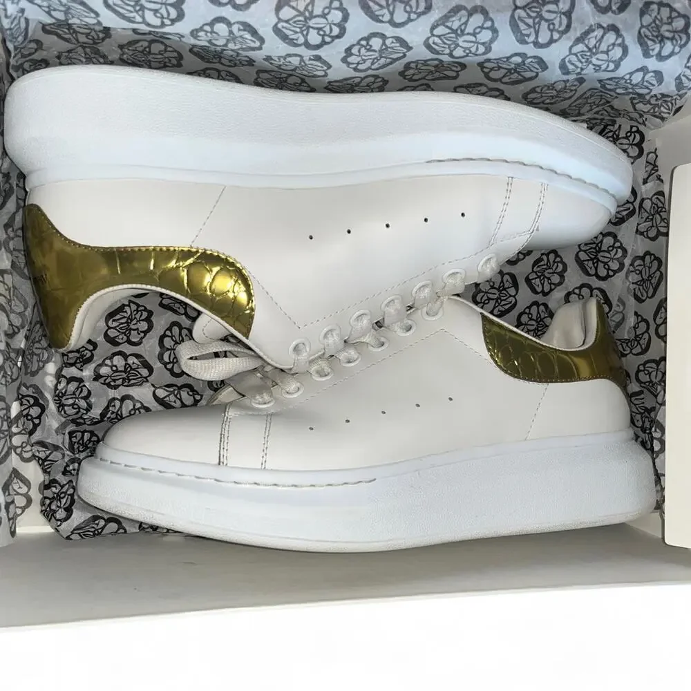Alexander McQueen Oversized Sneakers White Gold Womens US 9 EU 42 - Picture 2 of 7